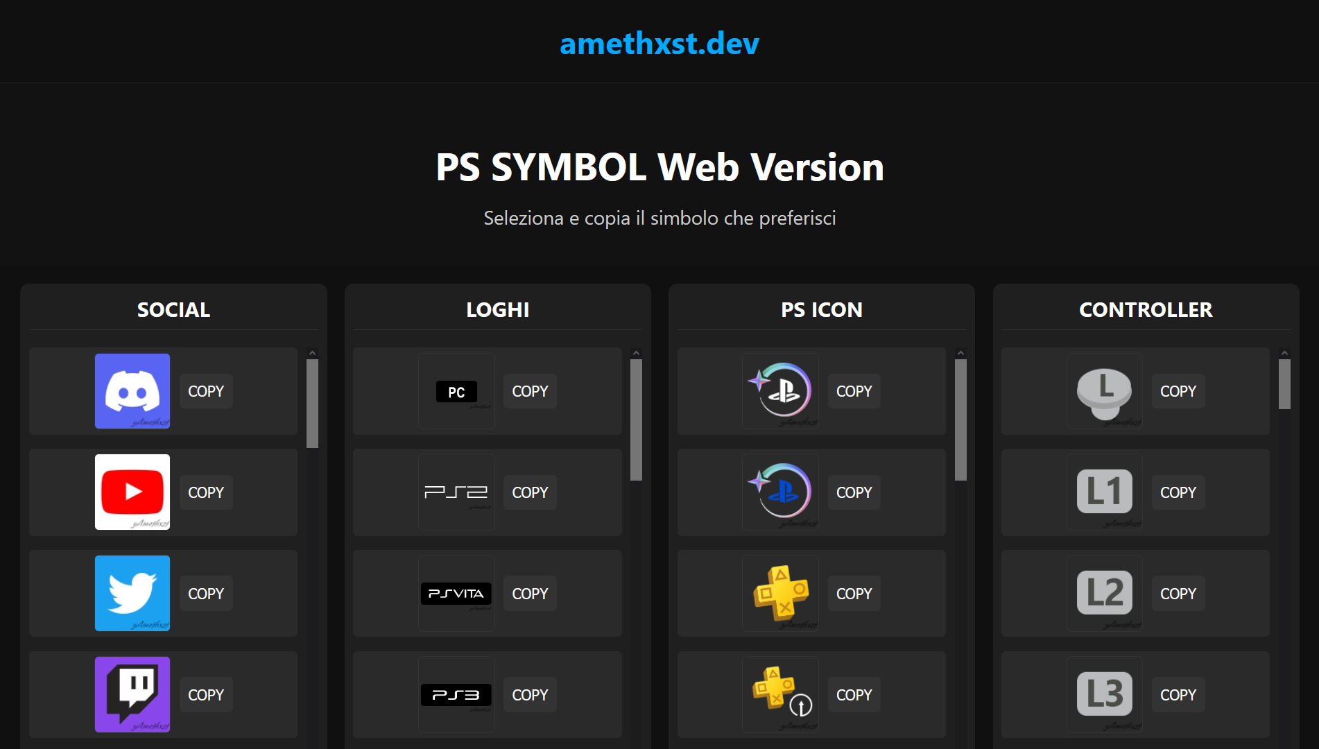 PSN Symbol Web